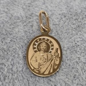 St. Jude Thaddeus Religious Medal Pendant Charm 10K Gold